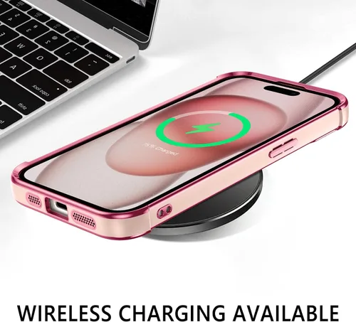 Vista 4 de BENTOBEN Funda para iPhone 15 Plus, diseño de corazón de lujo, chapado en oro, delgada, flexible, TPU para parachoques, para mujeres, hombres