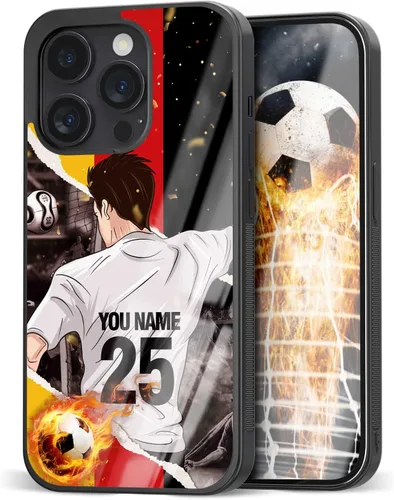 Vista 30 de Fundas personalizadas con nombre y número de fútbol para iPhone 11, 12, 13, 14, 15, 16, 17, 16 Pro Max Plus Mini, Samsung Galaxy Note10 Note20 S8 9