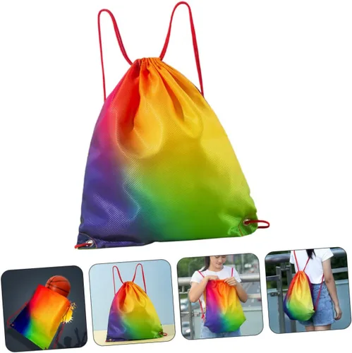 Vista 4 de 3 uds. Mochila seca con cordón para niños, mochila deportiva para hombre, Viajera para mujer, bolsa de gimnasio para hombres, bolsa de gimnasio