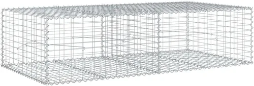 Vista 41 de vidaXL Cesta de gavión con tapa, 39.4 x 19.7 x 39.4 pulgadas, hierro galvanizado rectangular, resistente a la intemperie, montaje sin herramientas