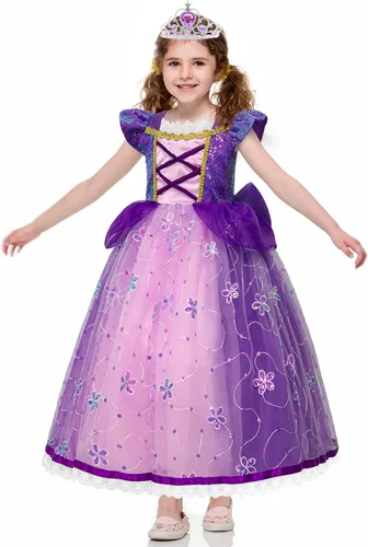 Vista 8 de VORLITS Disfraz de princesa de hadas con manga voladora para niñas, disfraz de Halloween, fiesta de Navidad