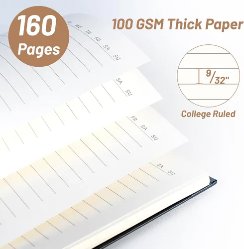 Vista 2 de Yoment Cuaderno de espiral de 8.5 x 11 pulgadas, cuadernos de tapa dura A4 para el trabajo, cuaderno con rayas universitarias, diario, cuadernos