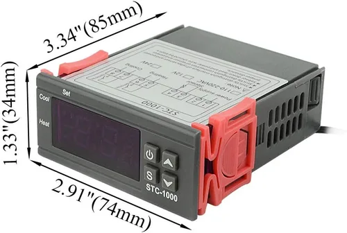 Vista 6 de STC-1000 DC 110V-220V 10A Microcomputadora Pantalla digital Controlador de temperatura Interruptor de control de termostato 2 Salida de relé