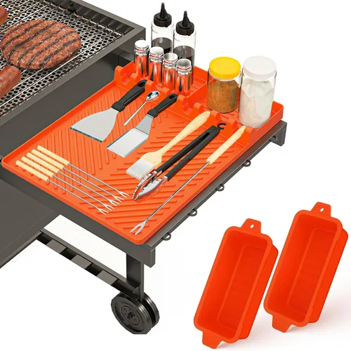 Vista 6 de Accesorios para parrilla Octaplay para Blackstone – Esterilla de silicona para parrilla y forros de taza de grasa (paquete de 2) – Compatible