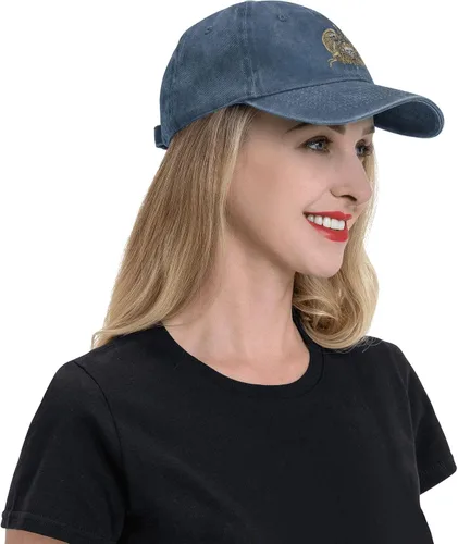 Vista 3 de Cowboy Hat Trendy Hats for Man and Women Djustable Four Season Outdoor Baseball Cap of Hell Skull with Angel Navy Blue
