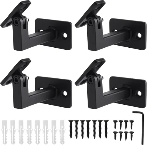Vista 8 de RealPlus Soportes de pasamanos ajustables resistentes giratorios cuadrados para escaleras de escalera, paquete de 3