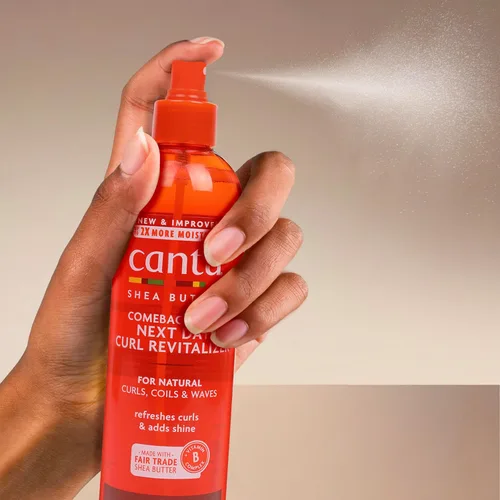 Vista 6 de Cantu Comeback Curl Next Day - Revitalizador de rizos para cabello natural con manteca de karité pura, 12 onzas líquidas (paquete de 3)