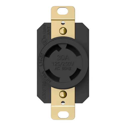 Vista 15 de ENERLITES NEMA L14-30R - Conector de bloqueo para generador, enchufe hembra de bloqueo giratorio, 30 amperios, 125/250 voltios, 3 polos, conexión a