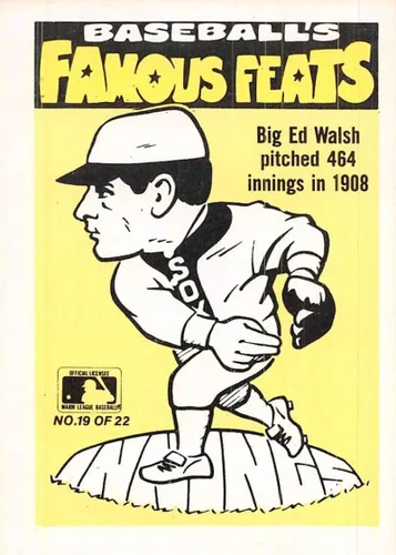 Vista 2 de 1986 Fleer Team Stickers Baseball #NNO Pennant Detroit Tigers Ed Walsh Big Famos Feats Official MLB Trading Card Standard Trading Card Sized Sticker