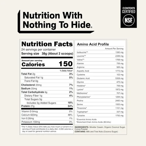 Vista 5 de NAKED Casein - 2 libras de proteína de caseína micelar de chocolate - a granel, sin OMG, sin gluten, sin soya, sin conservantes - estimula