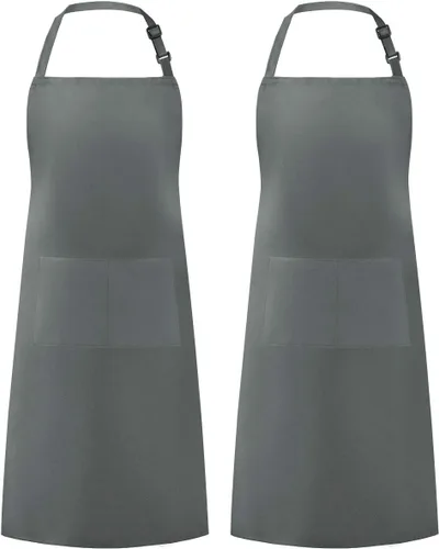 Vista 49 de Syntus Delantal ajustable con 2 bolsillos, delantales de cocina para mujeres, hombres, chef