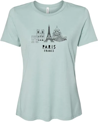 Vista 28 de Cute Women's Screen Printed Crew Neck Tee, Shirts With Sayings, Dusty Blue or Olive