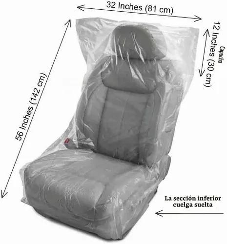 Vista 2 de 100 fundas de asiento desechables, fundas universales de plástico desechables para asientos de avión, sillas de salón, asientos de restaurante