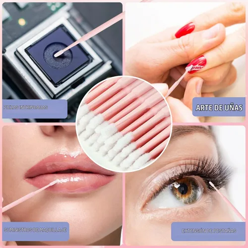 Vista 5 de EVERMARKET Micro hisopos para extensiones de pestañas, 200 microaplicadores desechables para maquillaje, microswabs de 0.079 pulgadas