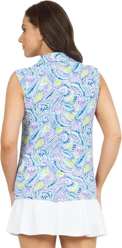 Vista 3 de IBKUL Athleisure Wear 14541 - Polo sin mangas con protección solar UPF 50+ Icefil Cooling Massie Print