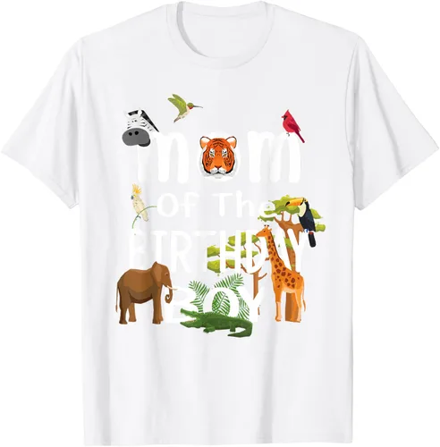 Vista 72 de Camiseta de fiesta de animales con temática de zoológico para niño de cumpleaños, Negro