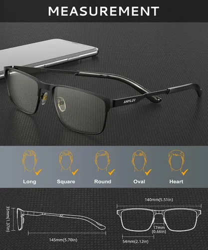 Vista 4 de ANYLUV Blue Light Glasses for Men/Women, Lightweight Blue Light Blocking Glasses, Anti-Eye Strain Computer Glasses for Gaming