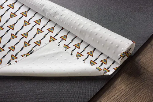 Vista 3 de Ambesonne Toalla tribal, diseño de triángulos de arte prehistórico, diseño de triángulos de flecha, antideslizante, absorbente del sudor, para yoga