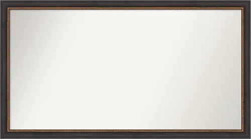 Vista 223 de Amanti Art Espejo de baño negro para sobre el fregadero, 23 x 23 pulgadas, espejo cuadrado negro Ashton, marco de madera tradicional mediano, se