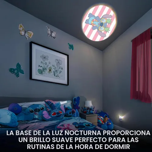 Vista 6 de Projectables Disney Lilo y Stitch - Luz nocturna LED para niños con proyector, enchufable, del atardecer al amanecer, certificada UL, ideal