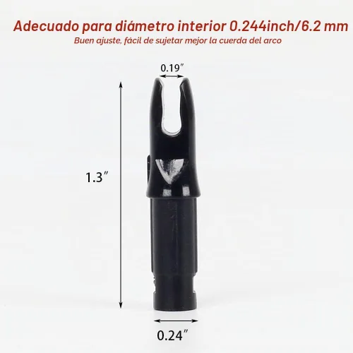 Vista 3 de 50 paquetes de flechas de arco con encoques - Insertos de flecha para flechas de carbono. Encoques de flecha de plástico de.244/6.20mm para tiro