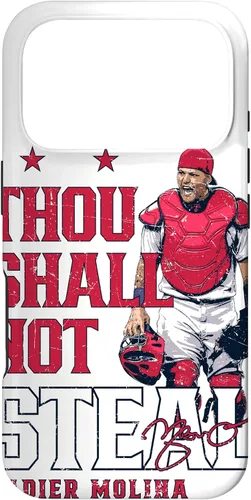 Vista 30 de Thou Shall Not Steal Yadier Molina St Louis MLBPA - Carcasa para iPhone 17
