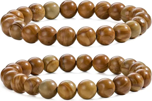 Vista 48 de Bivei - Pulsera elástica de cuentas redondas de cristales curativos semipreciosos naturales, hecha a mano, rellenadores de regalo para mujeres Ágata