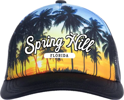Vista 3 de Beaches of Florida - Sombrero de camionero salvavidas rojo y blanco, sombrero de béisbol floridano para hombres y mujeres