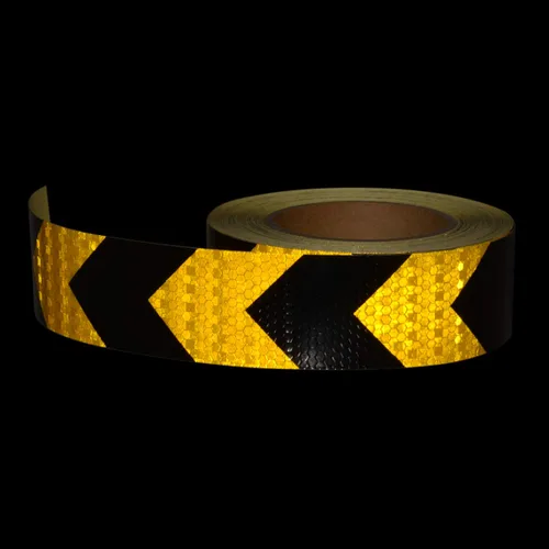 Vista 2 de AISEY Cinta de seguridad reflectante (amarillo oro/negro, 2 "x 30 pies)