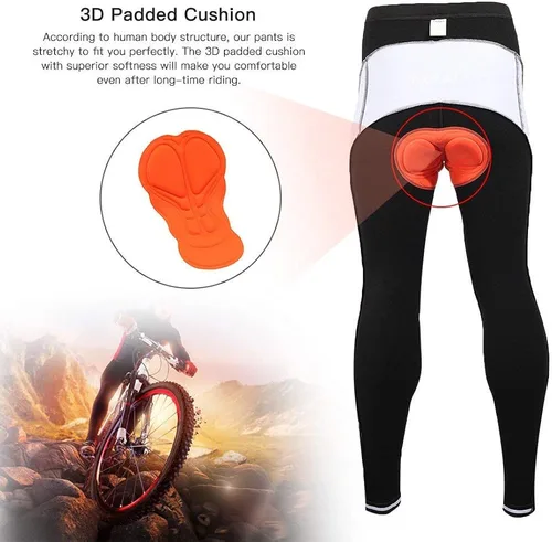 Vista 5 de Lixada Camiseta de ciclismo para hombre de forro polar térmico de manga larga para bicicleta de montaña carretera y bicicleta pantalones acolchados