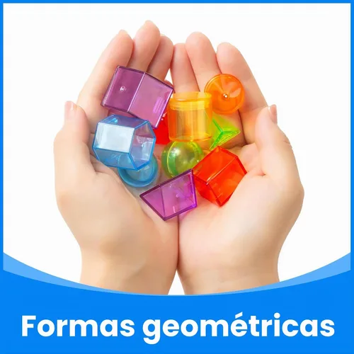 Vista 5 de 60 piezas de formas 3D para enseñanza - Manipulativos de mesa ligera - Formas geométricas para el aula