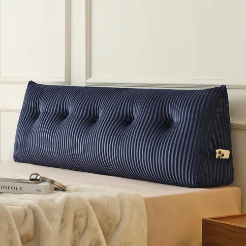 Vista 9 de Z-hom - Almohada grande para cabecero con un solo rollo, almohada de cuña para sentarse en la cama, cojín triangular de apoyo de respaldo para leer
