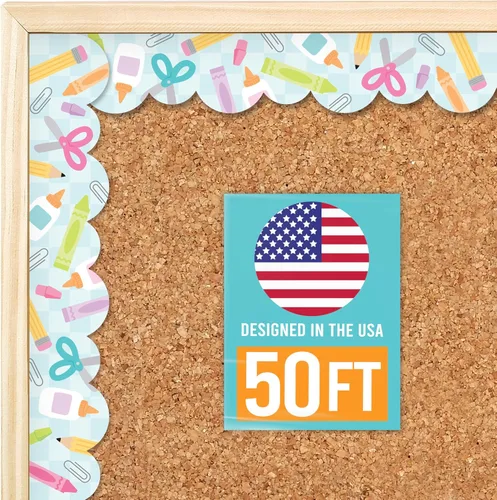Vista 16 de Bordes de tablón de anuncios de 50 pies para decoración de tablones de Boho silenciado