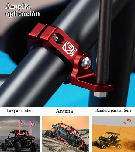 Vista 4 de BRCOVAN Soporte de luz de látigo UTV, soporte de bandera de látigo de aleación de aluminio macizo, soporte de montaje de barra de luz LED