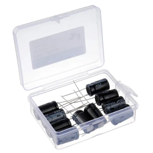 Vista 2 de BOJACK 10X17mm 1000uF 25V 1000MFD 25Voltage ±20% Condensadores electrolíticos de aluminio (paquete de 10)