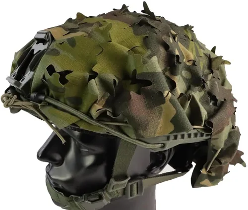 Vista 11 de Funda táctica para casco de malla transpirable, camuflaje camuflaje para casco táctico militar, combate, casco rápido