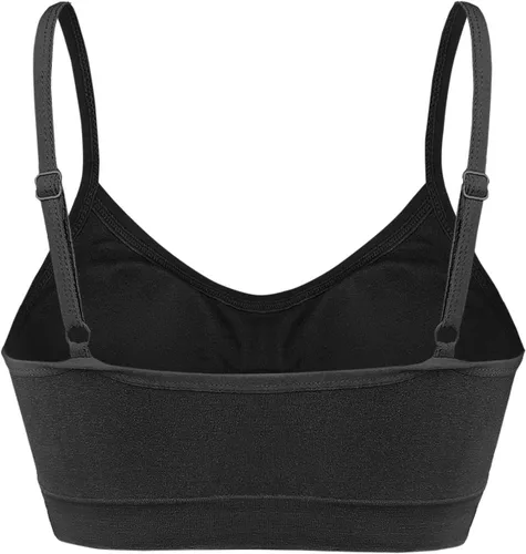 Vista 5 de SHEKINI Brasier deportivo de 3 piezas para mujer, sin costuras, acolchado, bralettes para yoga, con tirantes delgados ajustables