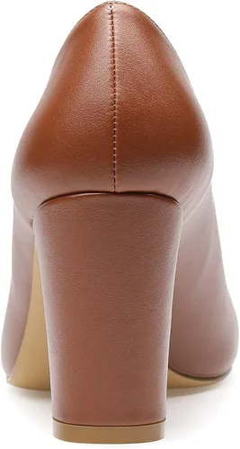Vista 4 de Castamere Tacones altos para mujer, punta redonda, sin cordones, tacón de bloque de 3.1 in