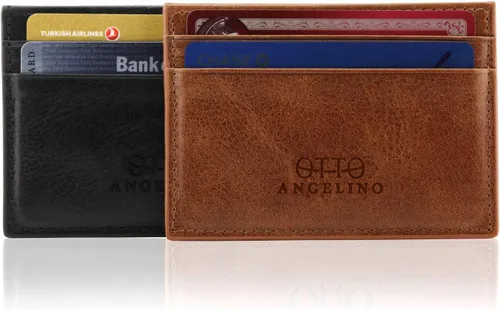 Vista 8 de Cartera de piel auténtica para tarjetero, tarjetas bancarias, dinero, licencia de conducir, bloqueo RFID, unisex
