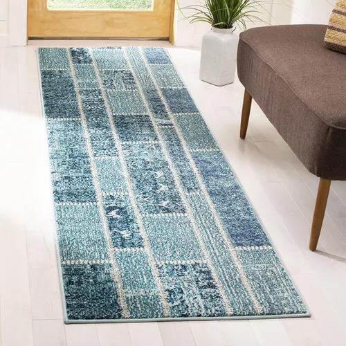 Vista 10 de Safavieh Colección Mónaco mnc216p entramado geométrico moderno y camino de mesa múltiple (2 "2" X 8)