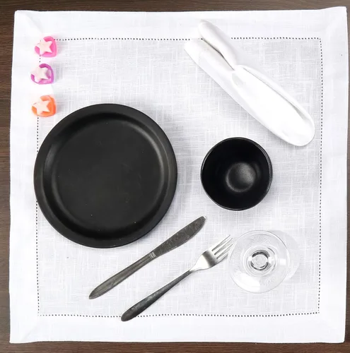 Vista 6 de Lightnpro - Juego de 6 servilletas de algodón con dobladillo blanco de 18 x 18 pulgadas, suaves y lavables, elegantes servilletas de mesa
