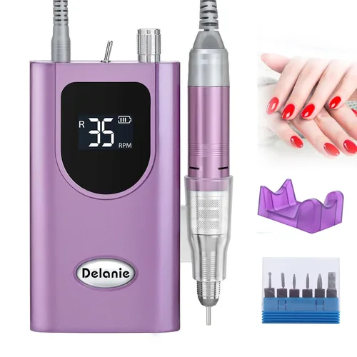 Vista 8 de Delanie Taladro de uñas eléctrico profesional 35000 RPM para uñas de gel Oro rosa