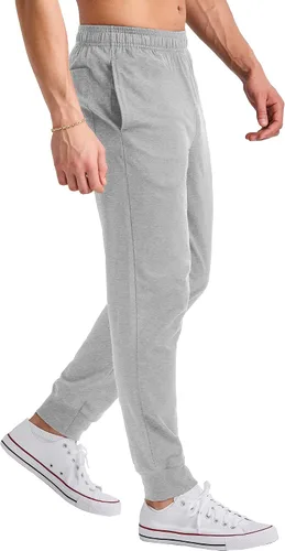 Vista 4 de Hanes Pantalón deportivo de algodón para hombre, pantalones deportivos de punto con bolsillos, pantalones deportivos, puños ceñidos y pierna recta