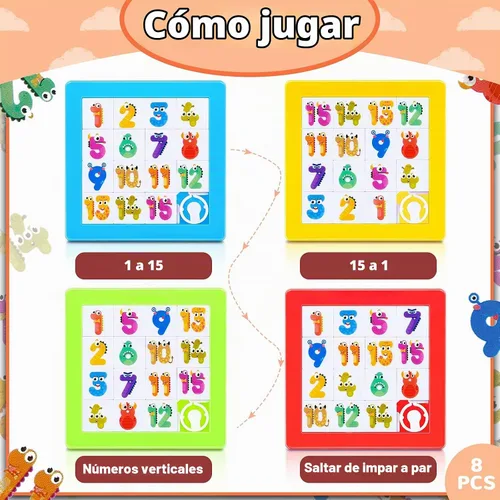 Vista 3 de Sumind Rompecabezas de 8 piezas de 15 números para niños, juego