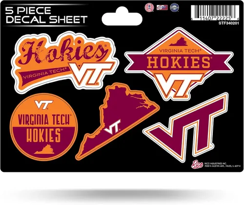Vista 58 de Rico Industries NCAA - Hoja de adhesivos (5 unidades)