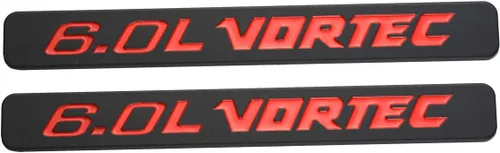 Vista 4 de Aimoll 2 emblemas cromados VORTEC 3D de repuesto para camioneta Silverado 1500 2500hd (todo negro)