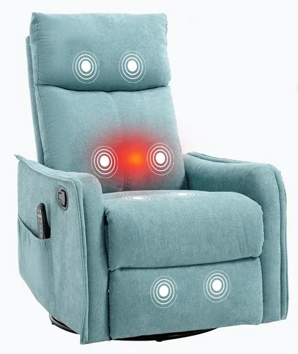 Vista 14 de PELUMY Silla Reclinable Mecedora Giratoria 360 para Adultos, Silla Mecedora de Guardería con Calor y Masaje, Silla Reclinable Deslizante para Beige