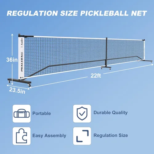 Vista 8 de Pickleball Net Set with 4 Fiberglass Paddles, Portable Pickleball Set with 4 Fiberglass Paddles, 6 Balls & Carry Bag, Easy Setup for Driveway