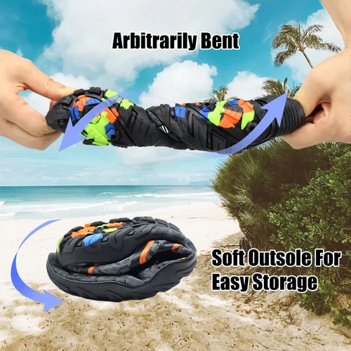 Vista 3 de Zapatos de agua para mujeres y hombres, de secado rápido, descalzo, para playa, natación, deportes, senderismo, buceo, surf, 1-carbon Black