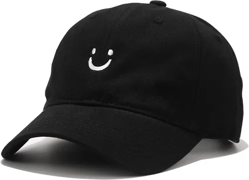 Vista 27 de Umeepar Gorra de béisbol con cara sonriente para mujeres y hombres, ajustable, de perfil bajo, de algodón, sin estructura, para papá